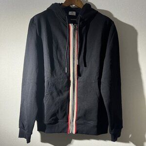 Burberry Web Stripe Hooded Zip-Up Jacket Size L
